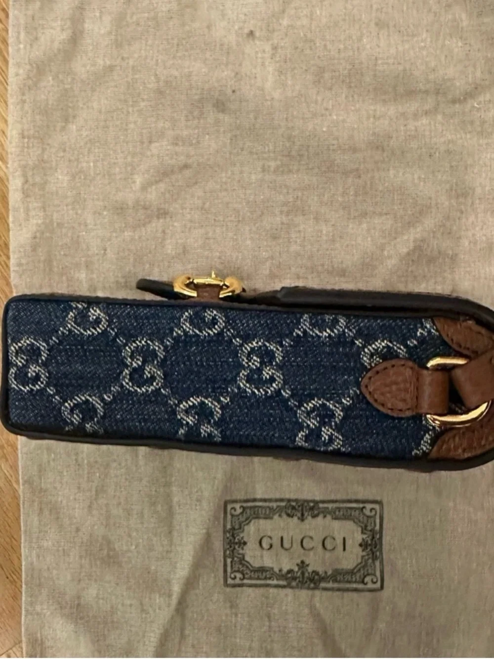 Gucci GG Denim Horsebit Mini Bag/Crossbody Wallet — Brand New, Never Worn. NWT